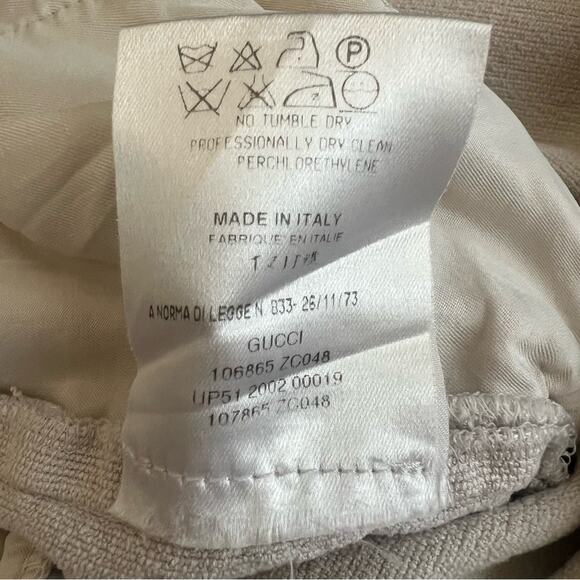 Gucci Women’s Vintage Midrise Silk Off White Cream Cropped Trousers Pants Small - Picture 11 of 12